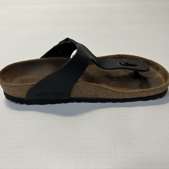 Birkenstock Gizeh Matte Black Sandals Womens Size 39 L8 M6 Thong Slides - Picture 6 of 13